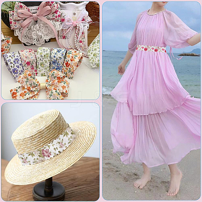 1 Roll Printed Polyester Grosgrain Ribbon SRIB-CY0001-15-1