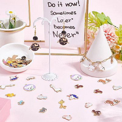 80Pcs 20 Styles Alloy Enamel Pendants ENAM-SC0007-08A-1