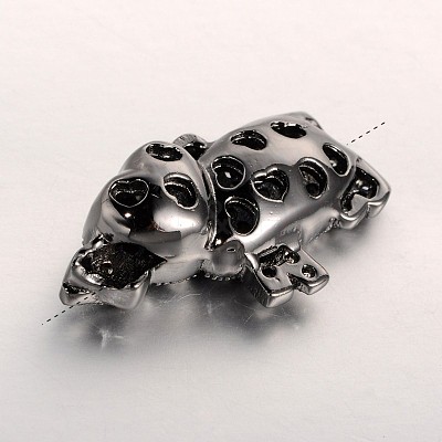 Brass Micro Pave Cubic Zirconia Animal Beads ZIRC-J004-22B-1