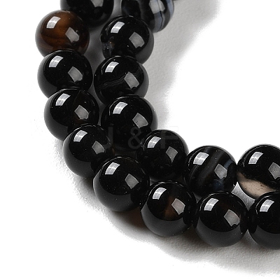 Natural Striped Agate/Banded Agate Beads Strands G-Z060-A01-A08-1