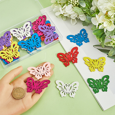32Pcs Dyed Wood Connector Charms FIND-SC0011-10-1