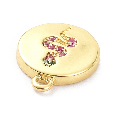 Brass Micro Pave Cubic Zirconia Pendants ZIRC-P085-33G-1