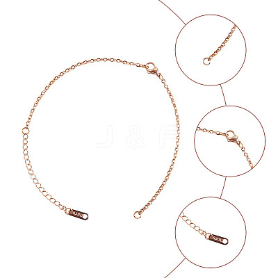 12Pcs 3 Colors 304 Stainless Steel Cable Chains Bracelet Making BJEW-DR0001-03-1