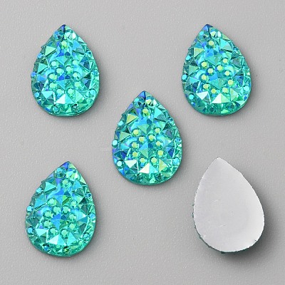 Opaque Resin Rhinestone Cabochons RESI-WH0035-29B-1