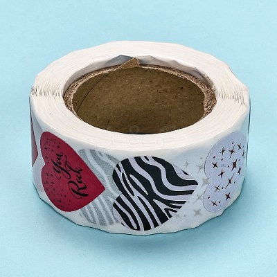 Heart Shaped Stickers Roll DIY-K027-A14-1