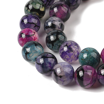 Natural Dragon Veins Agate Bead Strands G-NH0013-B01-03-1