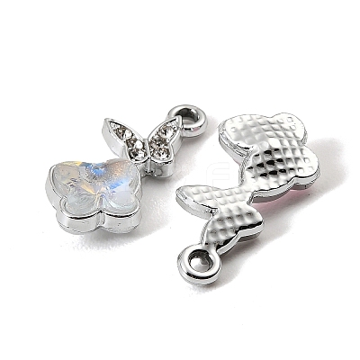 UV Plating Alloy Glass Pendants FIND-K032-39P-1