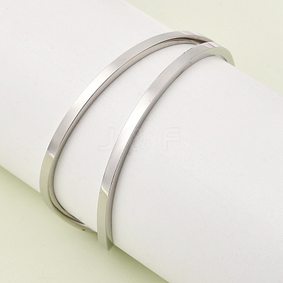 304 Stainless Steel Cuff Bangles for Women BJEW-D408-29P-1