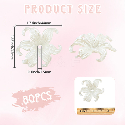 80Pcs Opaque Acrylic Bead Caps OACR-PA0001-21-1