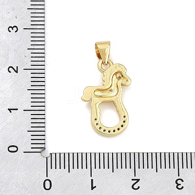 Brass Micro Pave Clear Cubic Zirconia Pendants KK-C265-01B-G-1