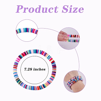 20Pcs Handmade Polymer Clay Heishi SUrfer Stretch Bracelet Set BJEW-SW00087-1