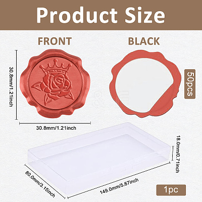 50Pcs Adhesive Wax Seal Stickers DIY-CA0006-16I-1