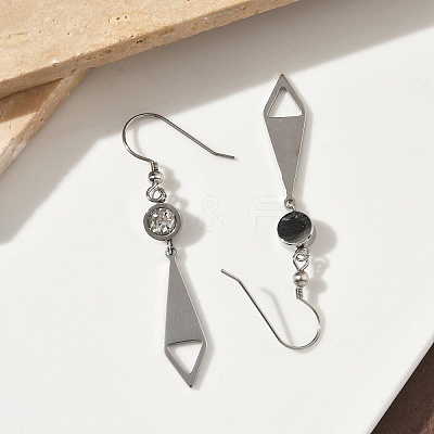 304 Stainless Steel Tie Dangle Earrings EJEW-Z129-19P-1