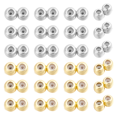 24Pcs 2 Colors Brass Beads KK-HY0004-37-1