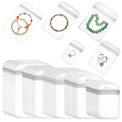 250Pcs 5 Styles Transparent Plastic Resealable Packaging Bags OPP-NB0001-03-1