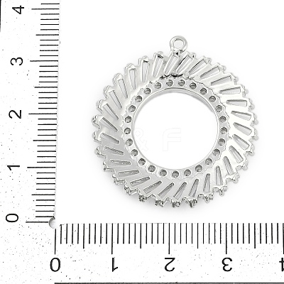 Brass Micro Pave Cubic Zirconia with Glass Pendants KK-Q026-19P-1