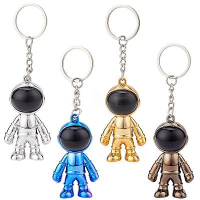4Pcs 4 Colors Plastic Astronaut Keychains KEYC-PH0001-59-1
