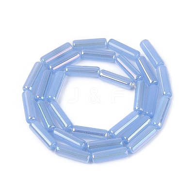 Electroplate Imitation Jade Glass Beads Strands EGLA-Q132-02A-A02-1