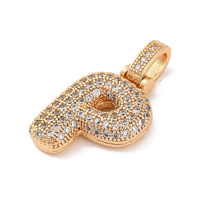 Brass Micro Pave Cubic Zirconia Pendants KK-C076-29P-G01-1