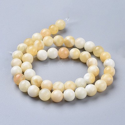 Natural Honey Jade Beads Strands X-G-K153-B26-8mm-01-1