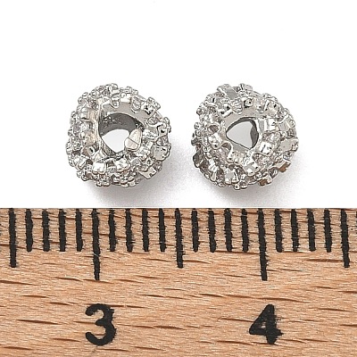 Brass Clear Cubic Zirconia Beads KK-D228-15P-1