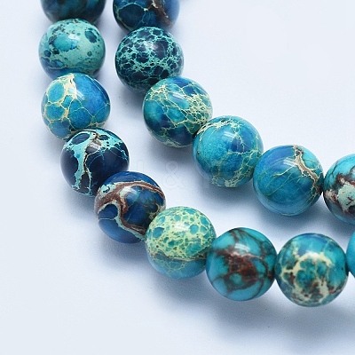 Natural Imperial Jasper Beads Strands G-A175B-8mm-03-1