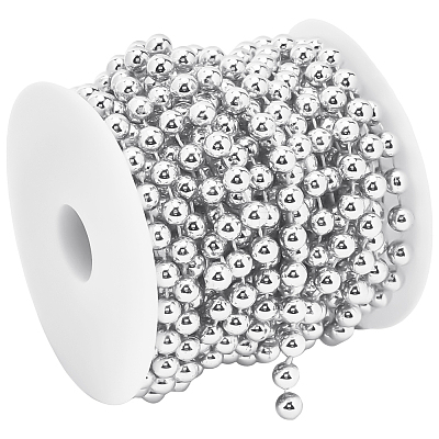 ABS Plastic Imitation Pearl Bead Chain KY-WH20006-09B-1