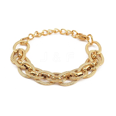 304 Stainless Steel Cable Chain Bracelets for Women BJEW-D349-01G-1