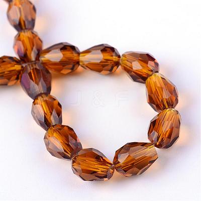 Transparent Glass Bead Strands GLAA-R024-6x8mm-M-1