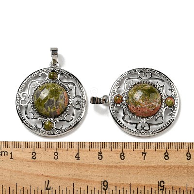 Natural Unakite Pendants G-Q158-03N-1