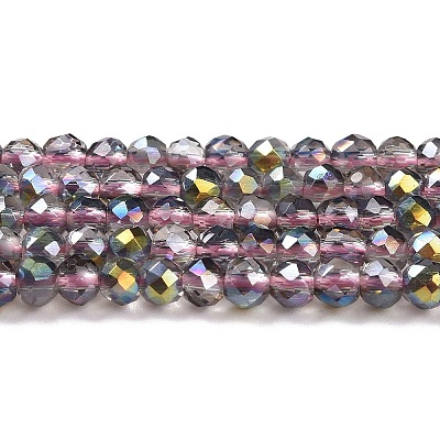Transparent Electroplate Glass Beads Strands LS-GLAA-H021-01B-HP02-1