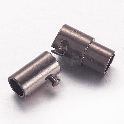 Brass Locking Tube Magnetic Clasps KK-MC078-B-1