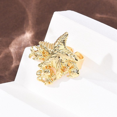 Ocean Brass Cuff Open Rings RJEW-Z129-01G-02-1