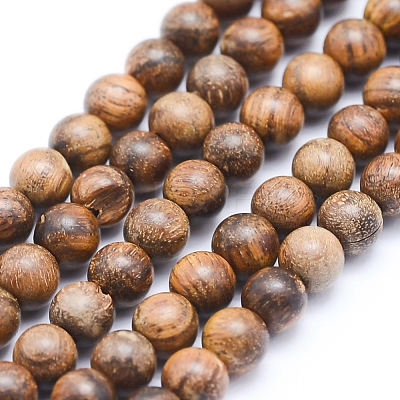 Natural African Padauk Wood Beads Strands WOOD-P011-02-8mm-1