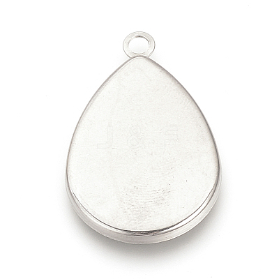 Tarnish Resistant 201 Stainless Steel Pendant Cabochon Settings X-STAS-S057-34-1