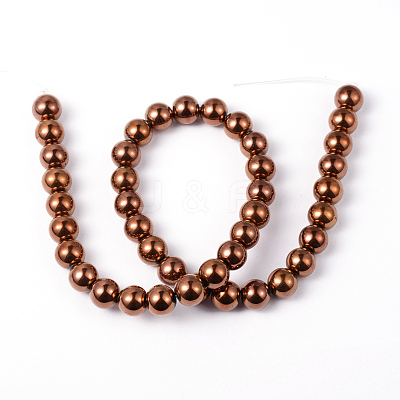 Non-Magnetic Synthetic Hematite Beads Strands G-G091-12mm-1