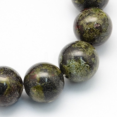 Round Natural Dragon Blood Jasper Beads Strands G-S173-6mm-1