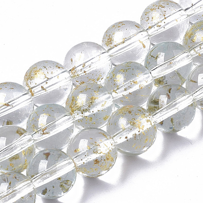 Transparent Spray Painted Glass Bead Strands GLAA-N035-03C-B09-1