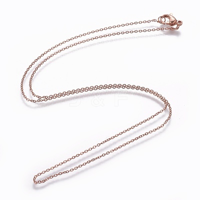 304 Stainless Steel Cable Chain Necklaces NJEW-P248-01RG-1