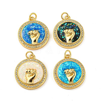 Brass Micro Pave Cubic Zirconia KK-K356-14G-1