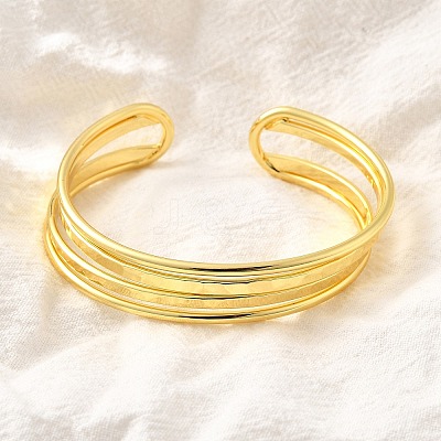 Brass Cuff Bangles for Women BJEW-F498-09G-1