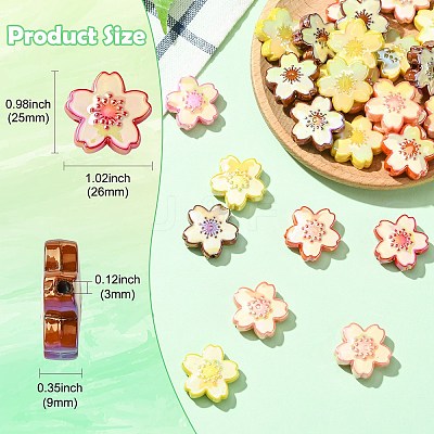 30Pcs Opaque Acrylic Beads MACR-CJ0002-19-1