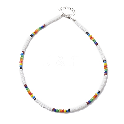 Bohemia Glass Seed Beaded Necklaces NJEW-JN04780-1