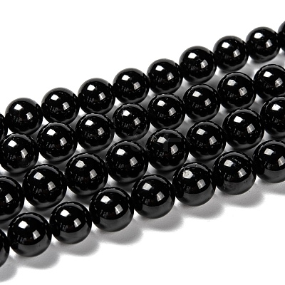 Grade A Natural Tourmaline Round Bead Strands G-L417-10-8mm-1