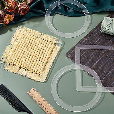 4Pcs 2 Styles Translucence Acrylic Knitting & Macrame Tassel Tool TOOL-GA0001-93-1