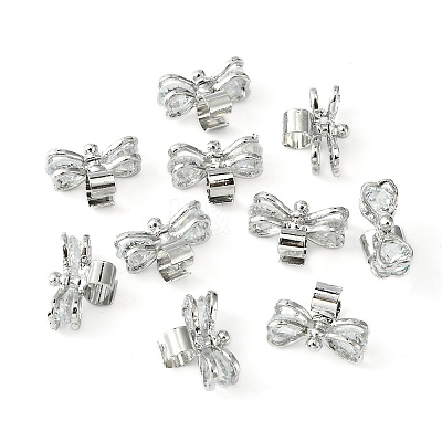 Bowknot Alloy Slide Charms ZIRC-R007-036A-02-1