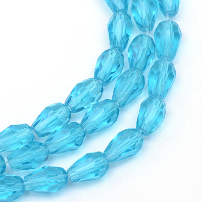 Transparent Glass Bead Strands GLAA-R168-4x6-01C-1