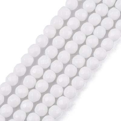 Synthetic White Agate Beads Strands G-D419-4mm-01-1