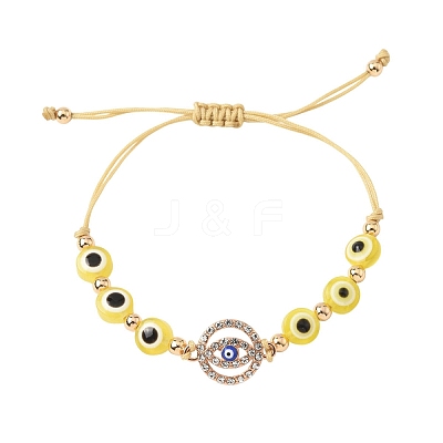 Resin Evil Eye Braided Bead Bracelets for Women BJEW-FS00018-05-1