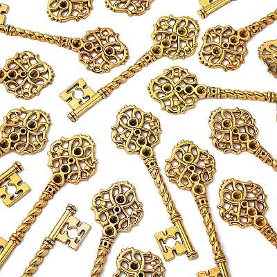 Key Tibetan Style Pendant Rhinestone Settings LS-TIBEB-A101291-AG-FF-1